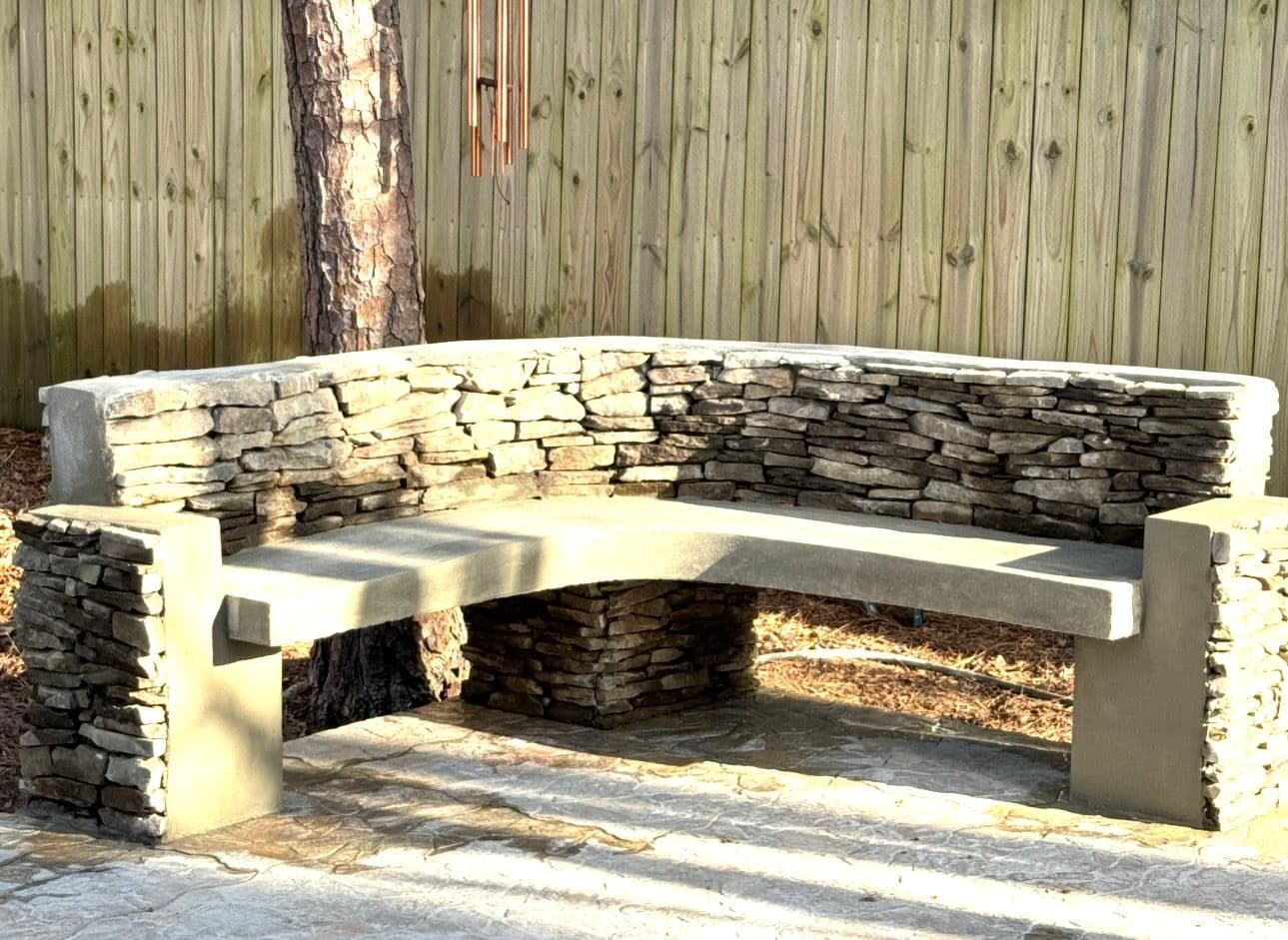 Gallery photos for From Raw Dirt to a Stunning Stone Patio with Custom Bench: Image #9