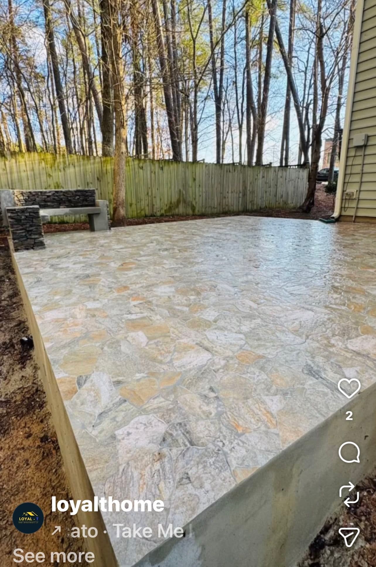 Gallery photos for From Raw Dirt to a Stunning Stone Patio with Custom Bench: Image #5