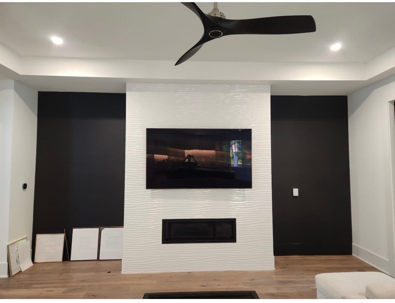 Gallery photos for Custom Maple Built-In Cabinetry Around Fireplace and TV Wall: Image #1