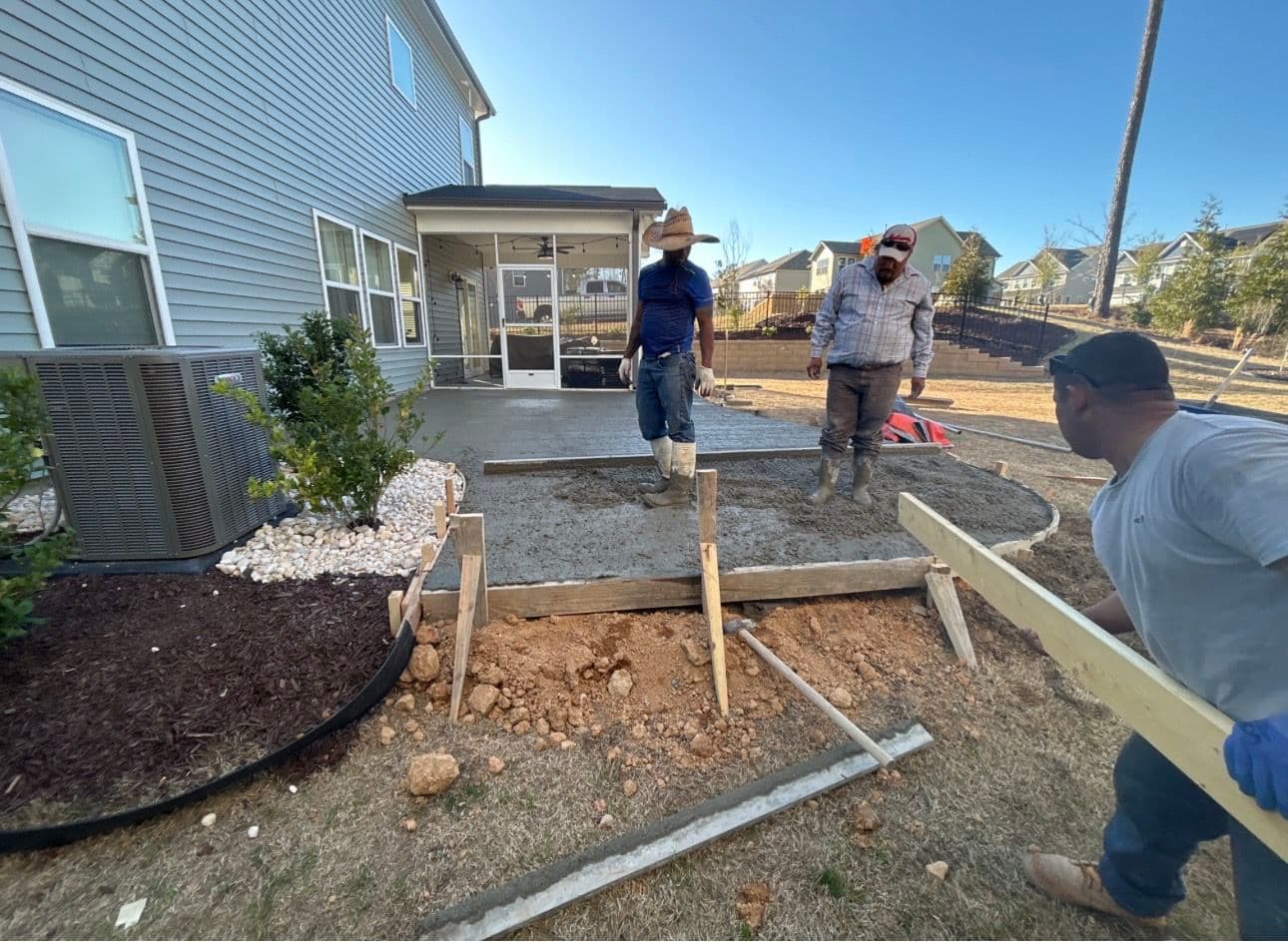 Gallery photos for Custom Gemstone Patio, Stone Bench and Concrete Walkway Build: Image #4