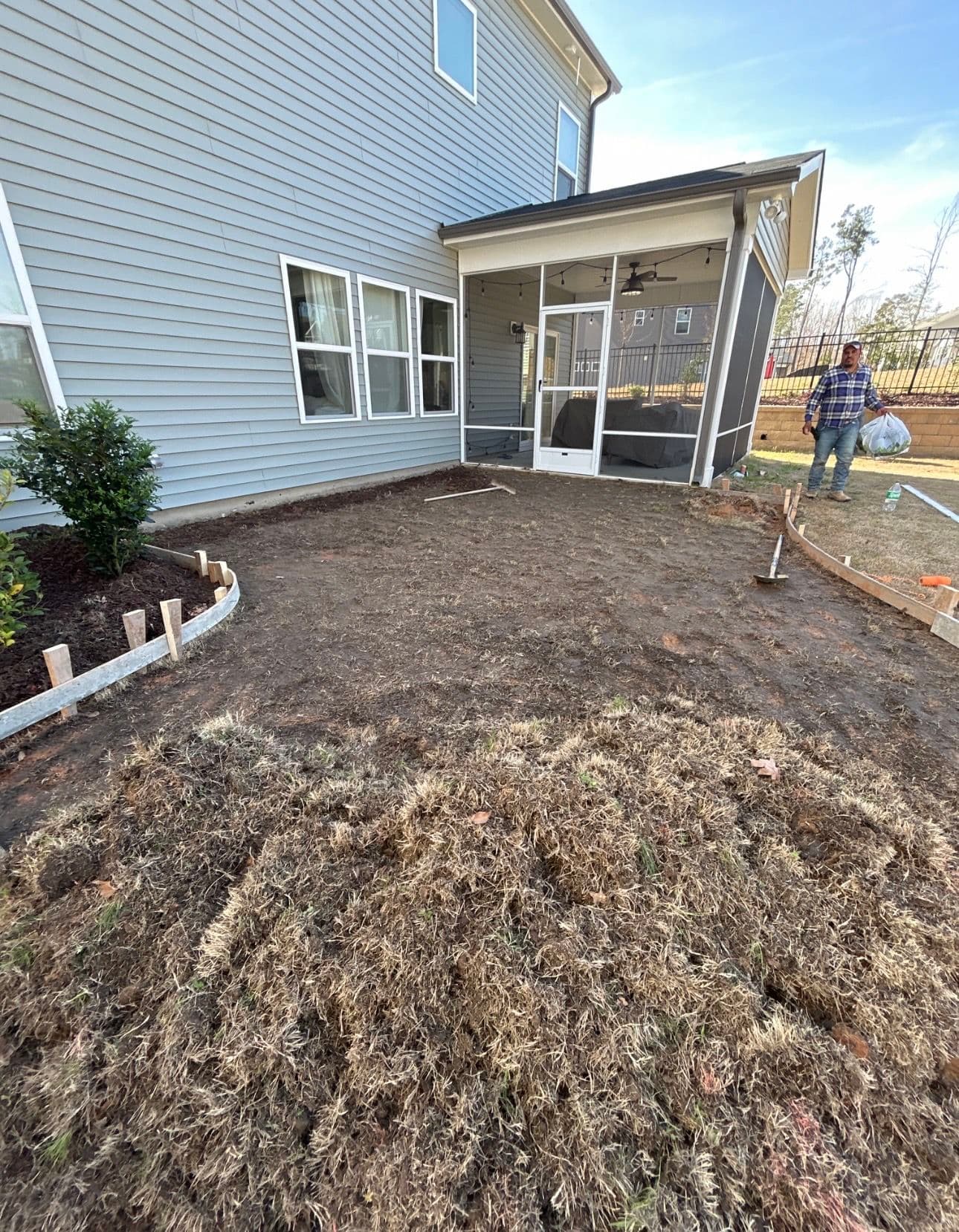 Gallery photos for Custom Gemstone Patio, Stone Bench and Concrete Walkway Build: Image #3