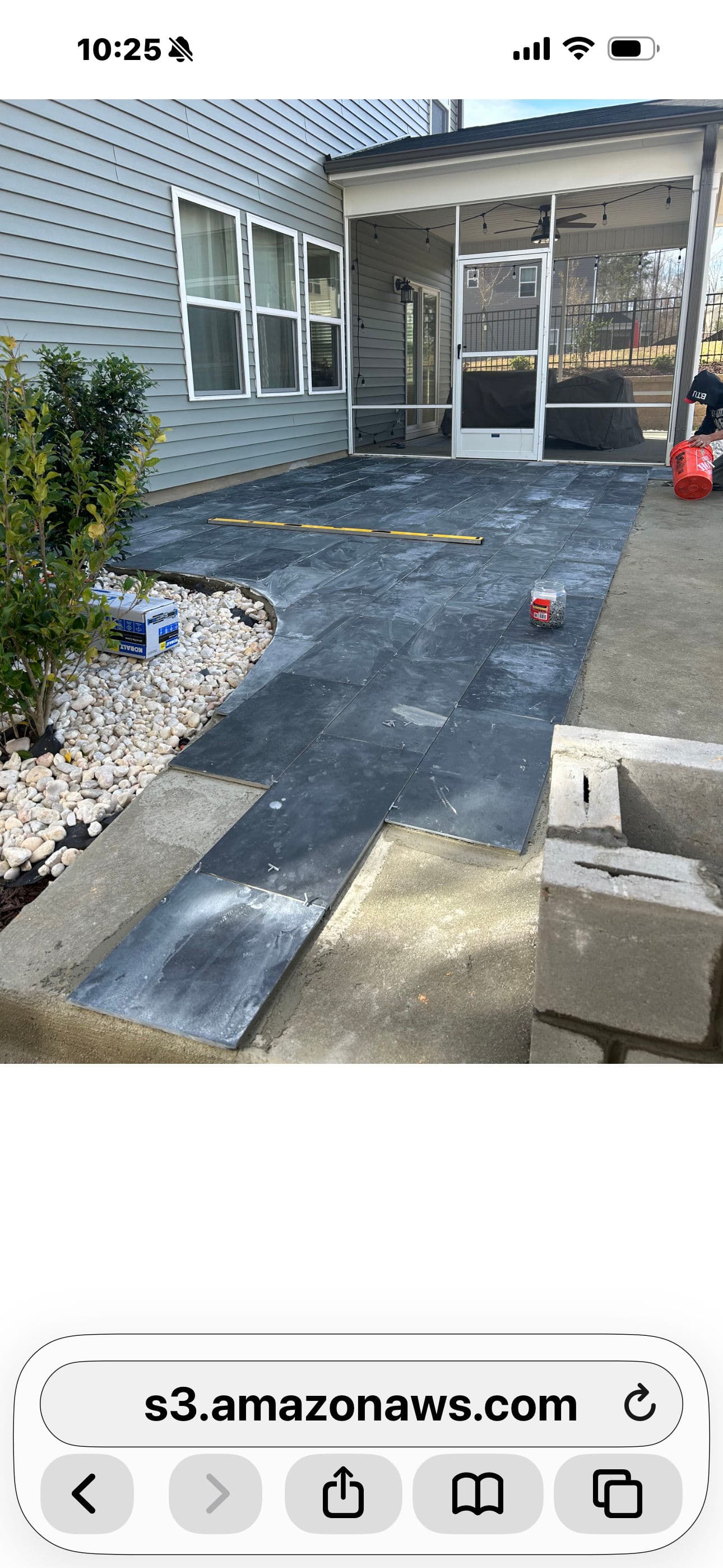 Gallery photos for Custom Gemstone Patio, Stone Bench and Concrete Walkway Build: Image #5