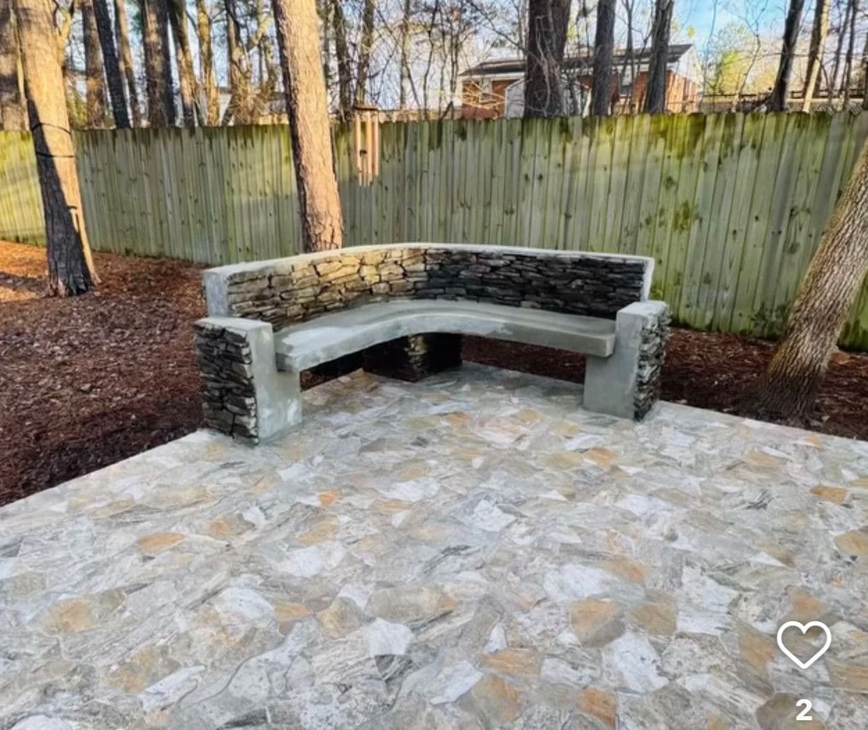 Gallery photos for From Raw Dirt to a Stunning Stone Patio with Custom Bench: Image #4