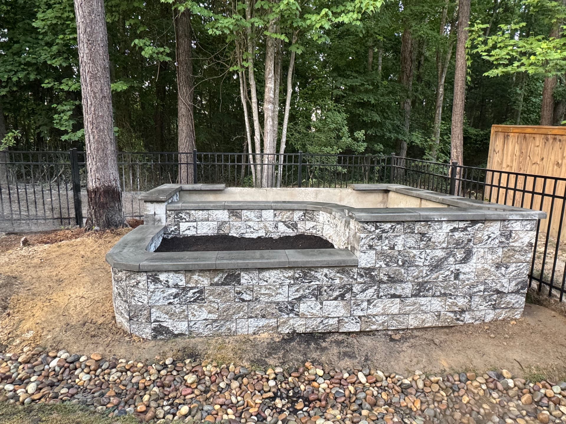 Gallery photos for Custom Stone Garden Bed Build with Dedicated Herb and Vegetable Planting Spaces: Image #7