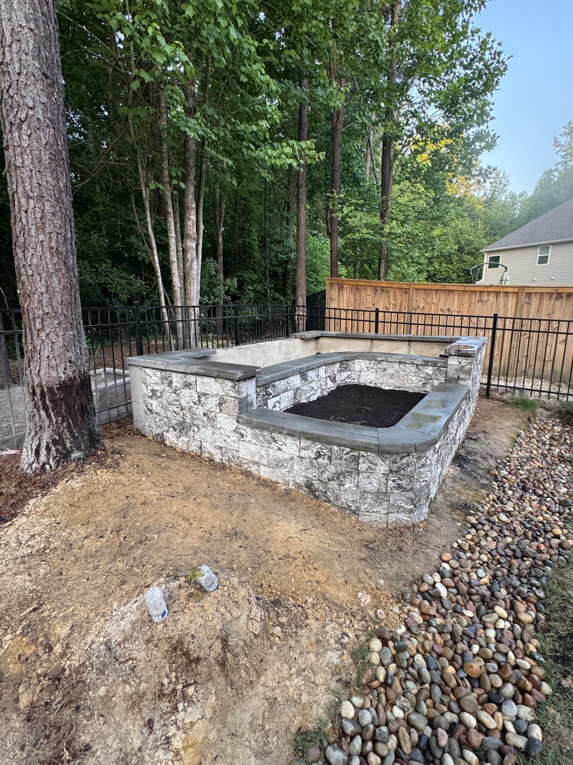 Gallery photos for Custom Stone Garden Bed Build with Dedicated Herb and Vegetable Planting Spaces: Image #8