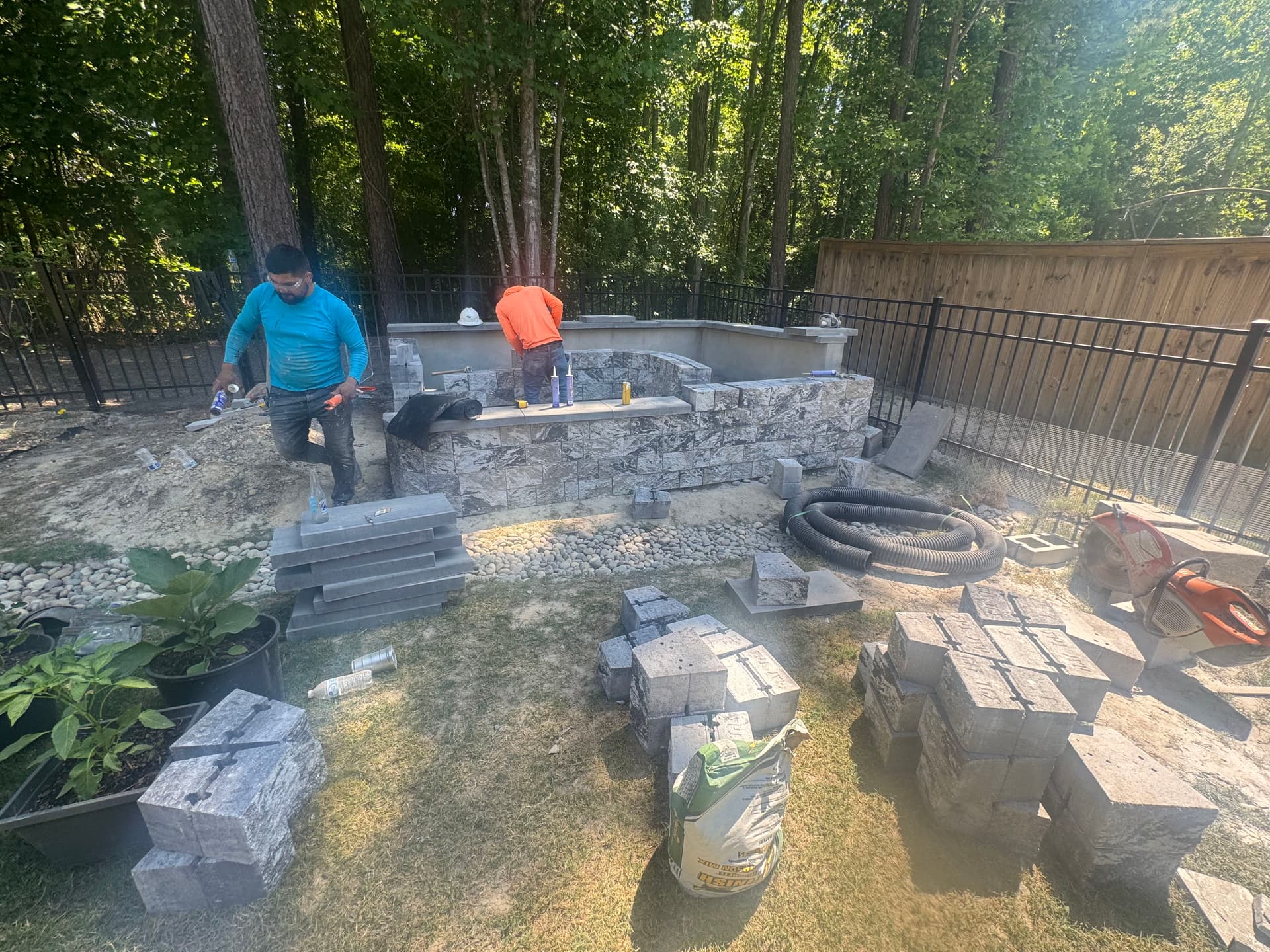 Gallery photos for Custom Stone Garden Bed Build with Dedicated Herb and Vegetable Planting Spaces: Image #4