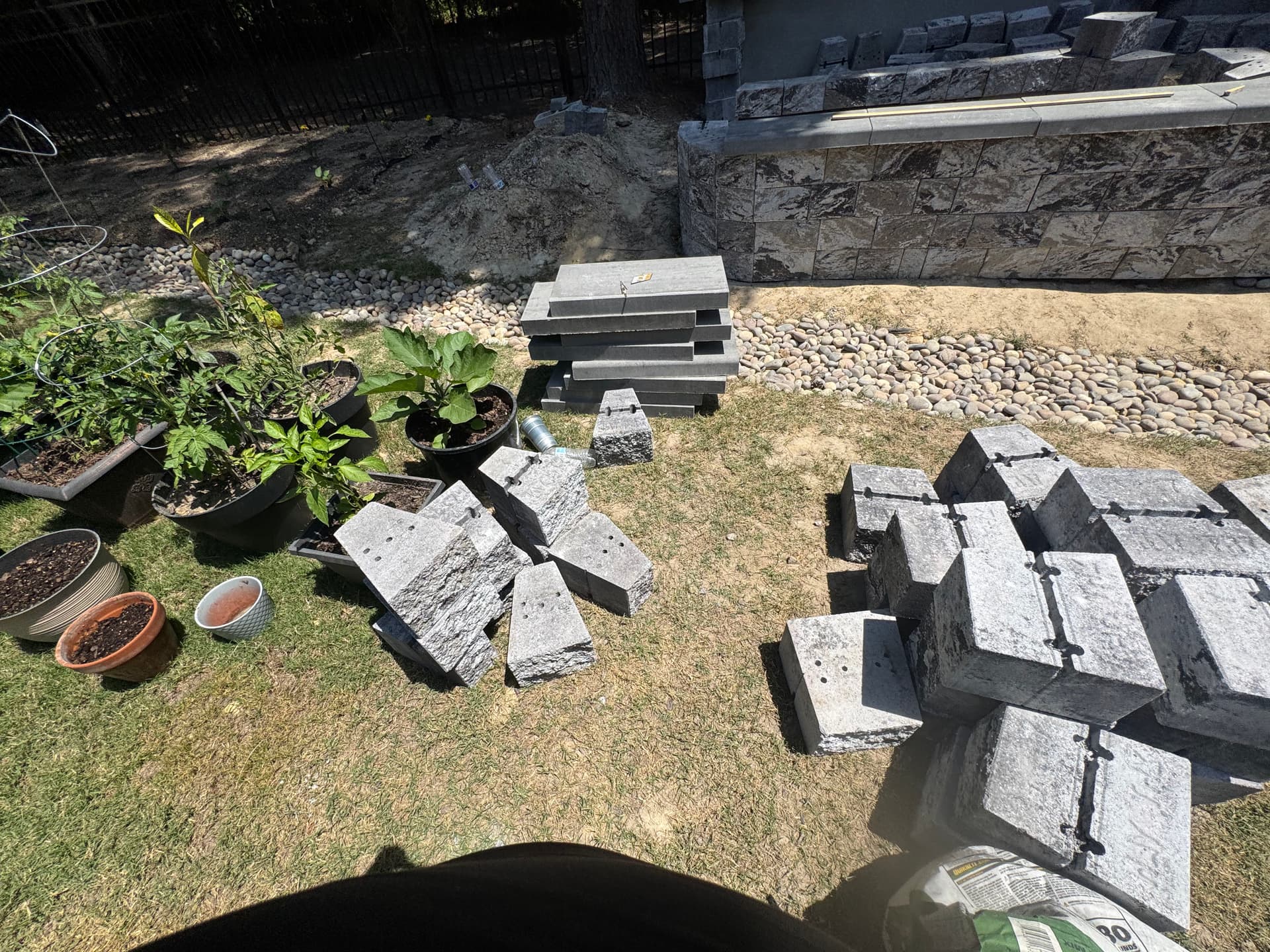 Gallery photos for Custom Stone Garden Bed Build with Dedicated Herb and Vegetable Planting Spaces: Image #3